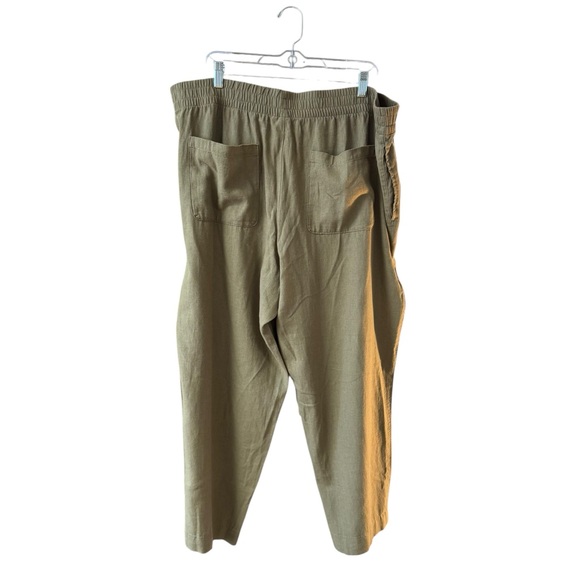 LOT of 2 Old Navy High Rise Pant Linen Blend Plus Size XXL/2X BEIGE GREEN Casual - Picture 6 of 13
